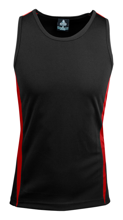 EUREKA MENS SINGLETS - BLACK/RED