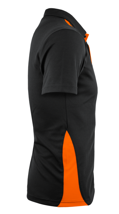 PATERSON MENS POLOS - BLACK/ORANGE