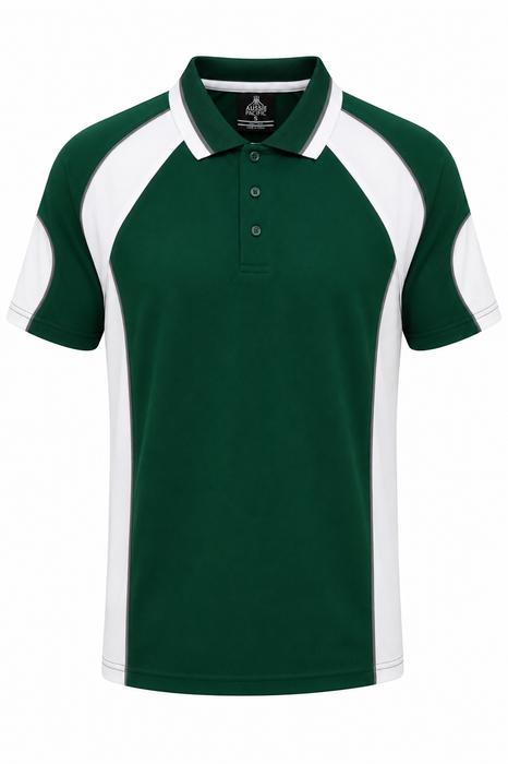 MURRAY MENS POLOS - BOTTLE/WHITE