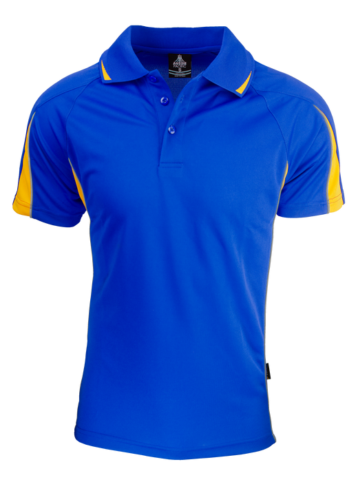 EUREKA MENS POLOS - ROYAL/GOLD