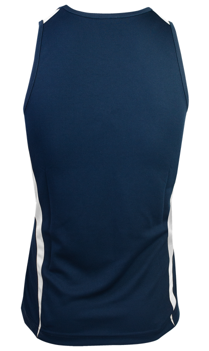 EUREKA MENS SINGLETS - NAVY/WHITE