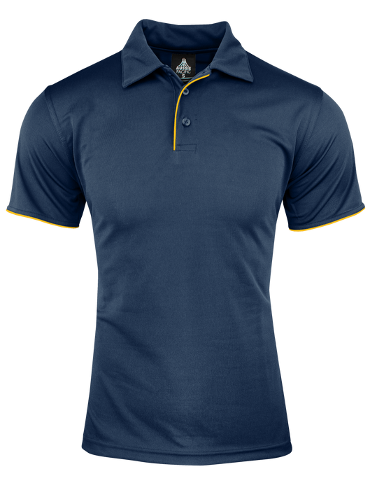 YARRA MENS POLOS - NAVY/GOLD
