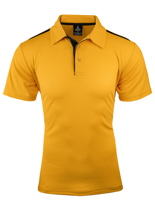 PATERSON MENS POLOS - GOLD/BLACK