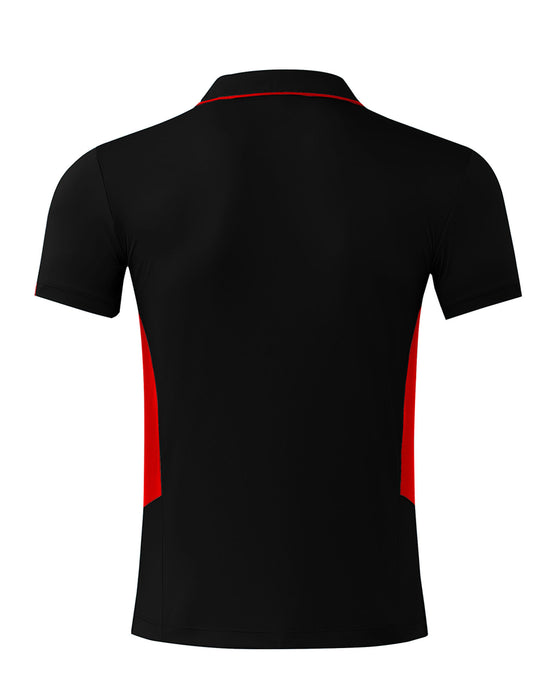 TASMAN MENS POLOS - BLACK/RED