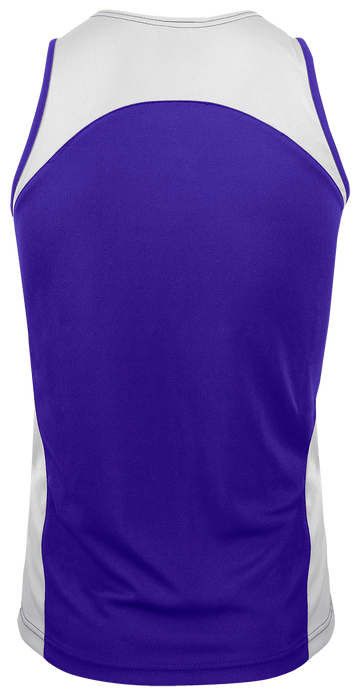 PREMIER MENS SINGLETS - PURPLE/WHITE