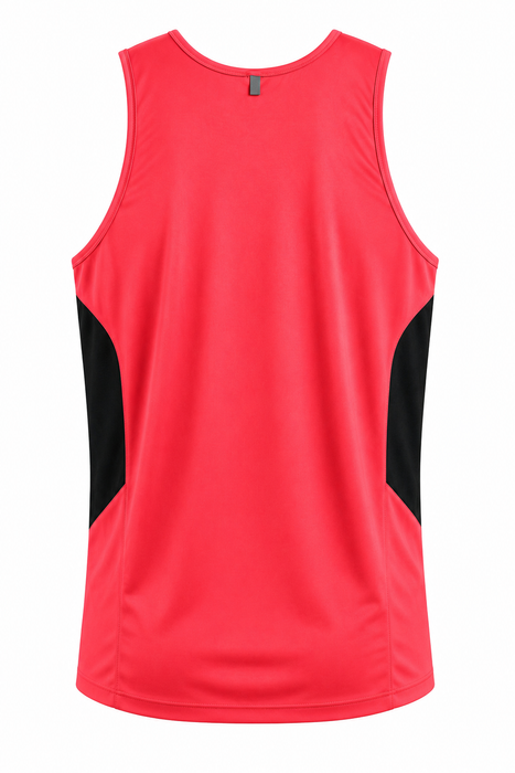 TASMAN MENS SINGLETS - NEON PINK/BLACK