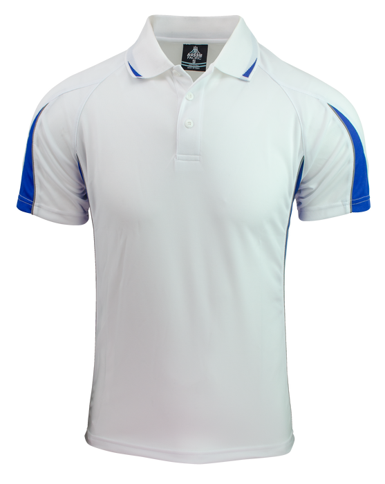 EUREKA MENS POLOS - WHITE/ROYAL