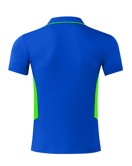 TASMAN MENS POLOS - CYAN/NEON GREEN