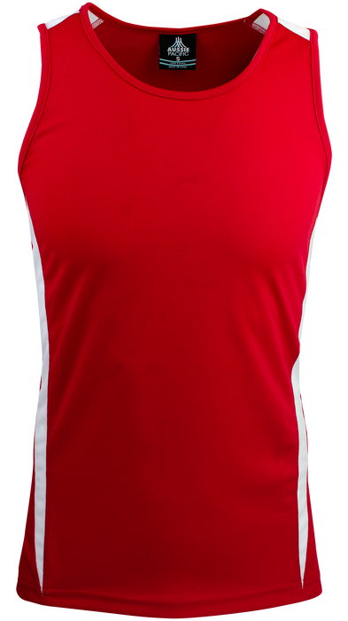 EUREKA MENS SINGLETS - RED/WHITE