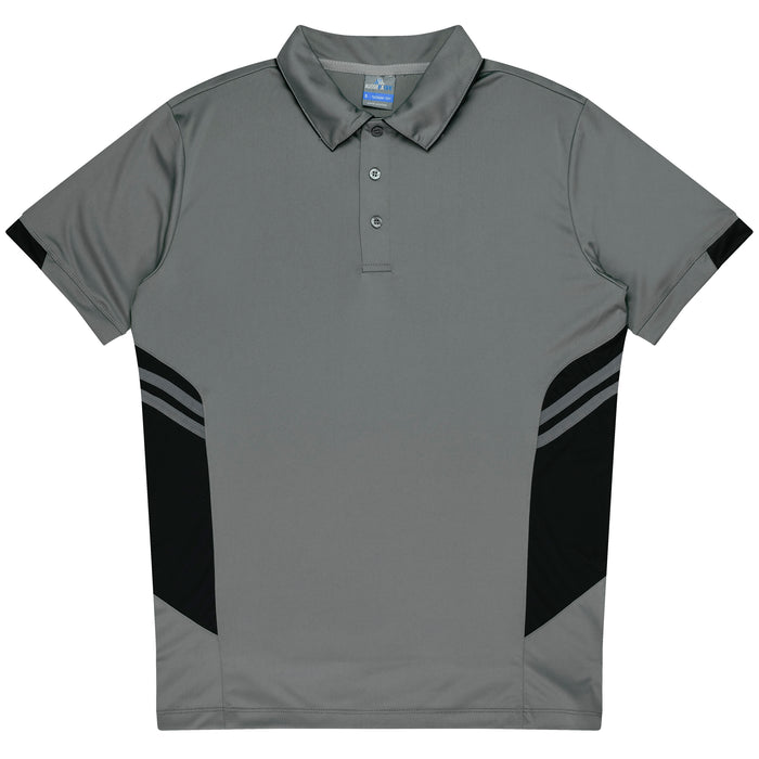 TASMAN MENS POLOS - ASHE/BLACK