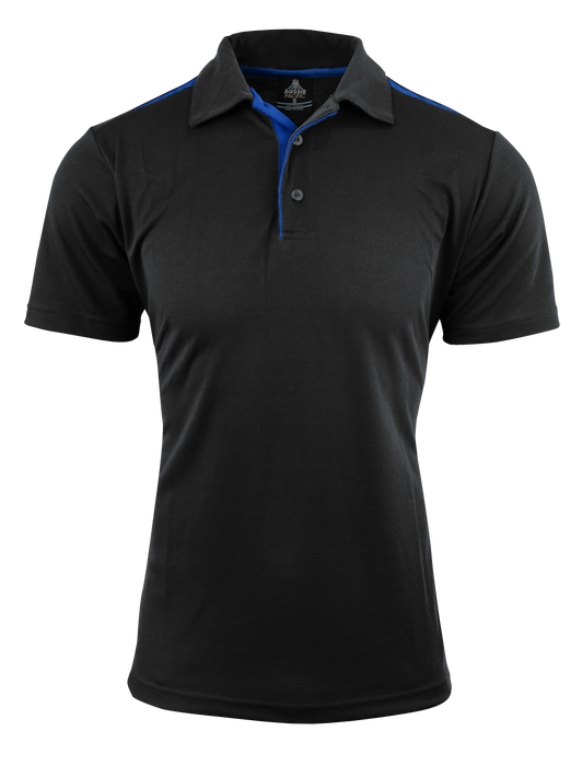PATERSON MENS POLOS - BLACK/ROYAL