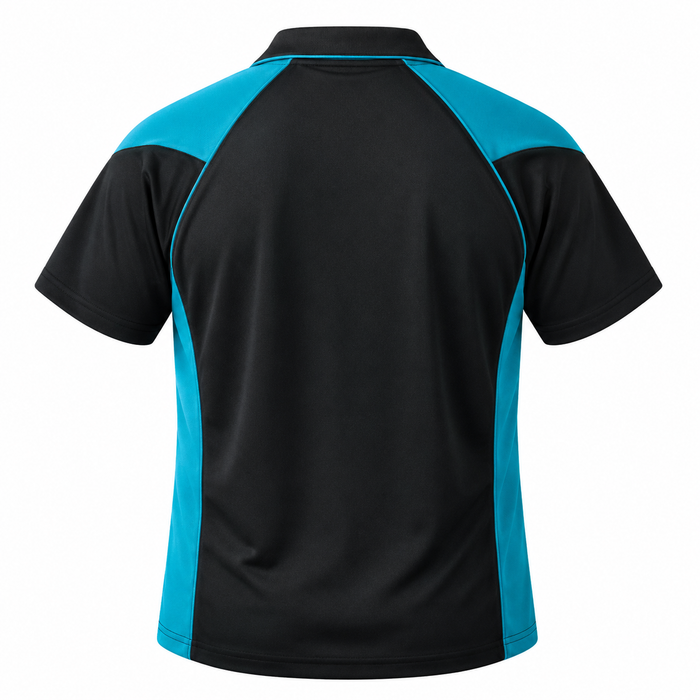 PREMIER MENS POLOS - BLACK/TEAL