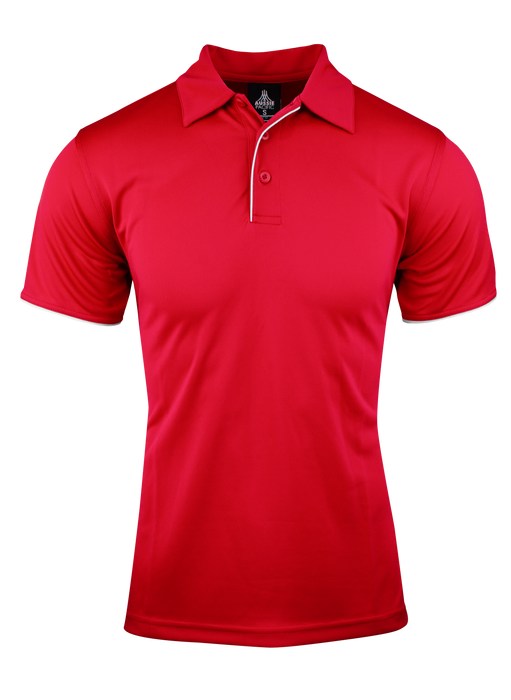 YARRA MENS POLOS - RED/WHITE