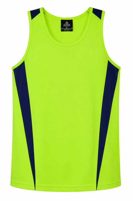 EUREKA MENS SINGLETS - YELLOW/NAVY