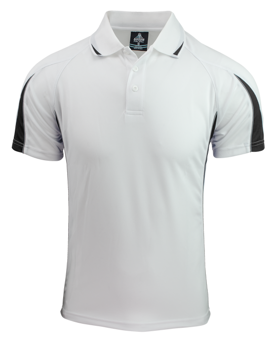 EUREKA MENS POLOS - WHITE/BLACK