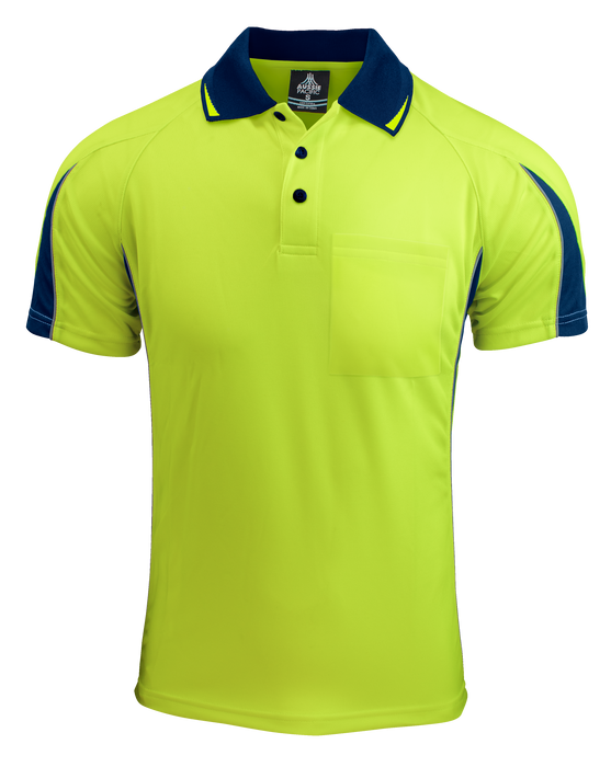 EUREKA MENS POLOS - YELLOW/NAVY