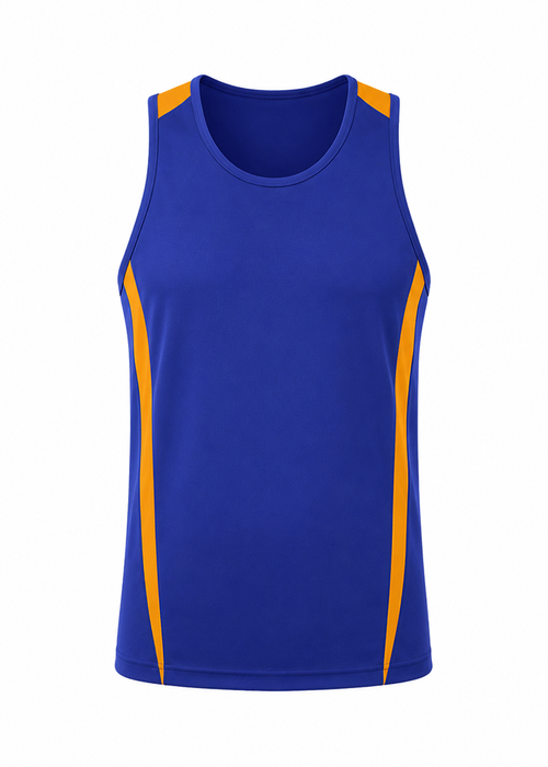 EUREKA MENS SINGLETS - ROYAL/GOLD
