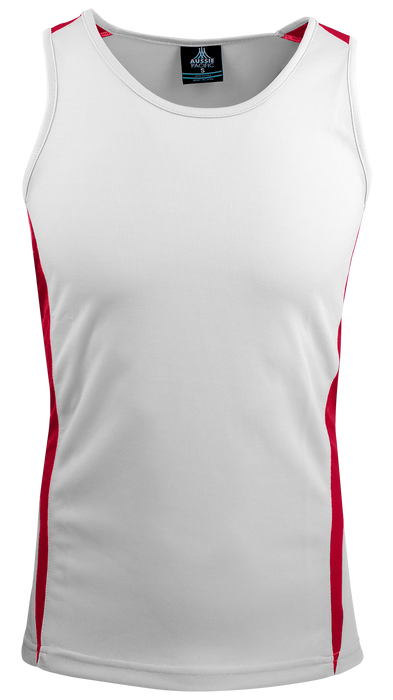 EUREKA MENS SINGLETS - WHITE/RED