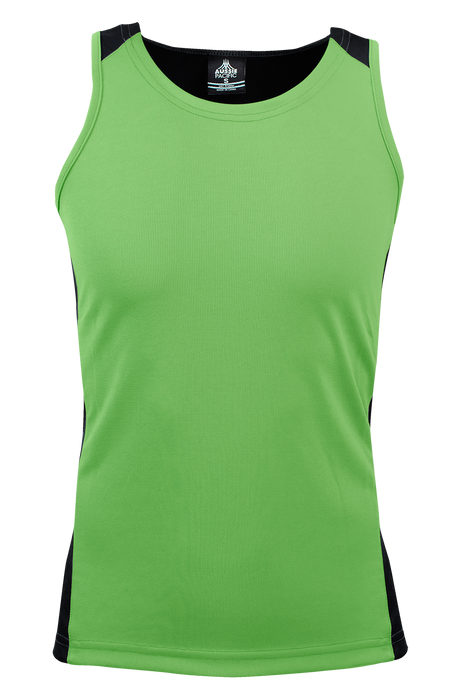 PREMIER MENS SINGLETS - APPLE/BLACK