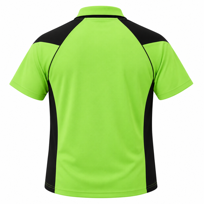 PREMIER MENS POLOS - APPLE/BLACK