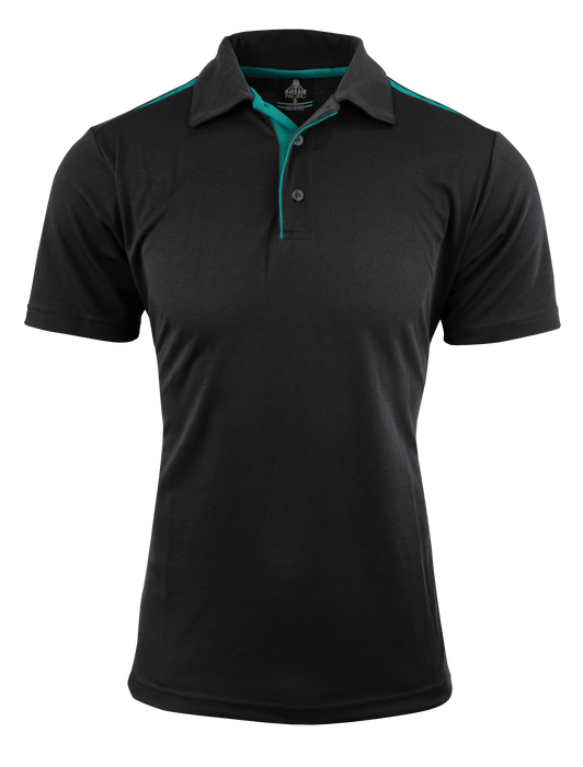 PATERSON MENS POLOS - BLACK/TEAL