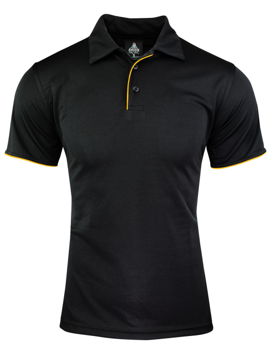 YARRA MENS POLOS - BLACK/GOLD