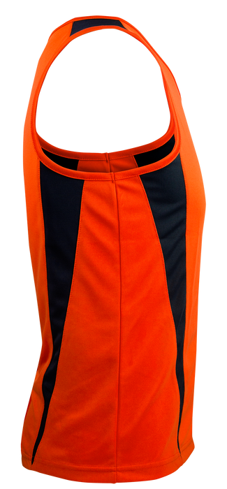 EUREKA MENS SINGLETS - ORANGE/NAVY