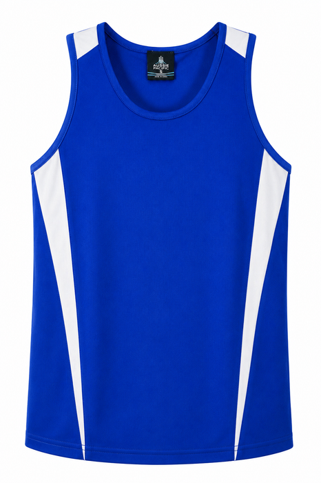 EUREKA MENS SINGLETS - ROYAL/WHITE