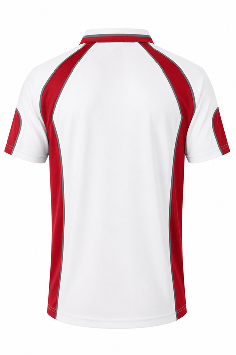 MURRAY MENS POLOS - WHITE/RED
