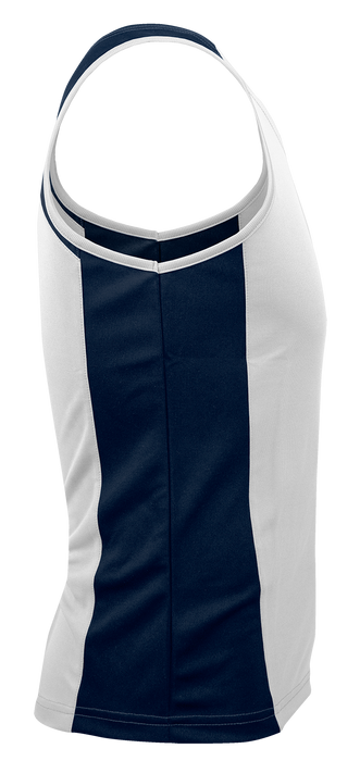 PREMIER MENS SINGLETS - WHITE/NAVY