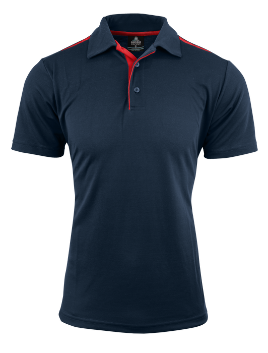PATERSON MENS POLOS - NAVY/RED