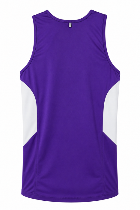 TASMAN MENS SINGLETS - PURPLE/WHITE