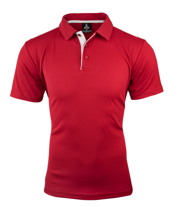 PATERSON MENS POLOS - RED/WHITE