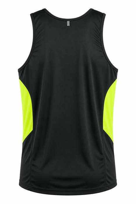 TASMAN MENS SINGLETS - SLATE/NEON YELLOW