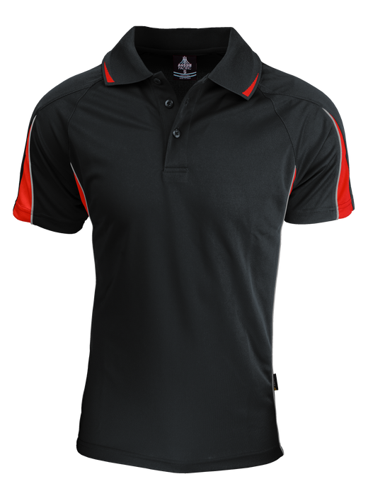 EUREKA MENS POLOS - BLACK/RED