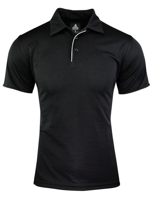 YARRA MENS POLOS - BLACK/WHITE