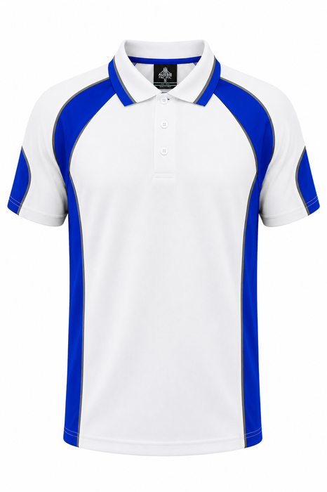 MURRAY MENS POLOS - WHITE/ROYAL