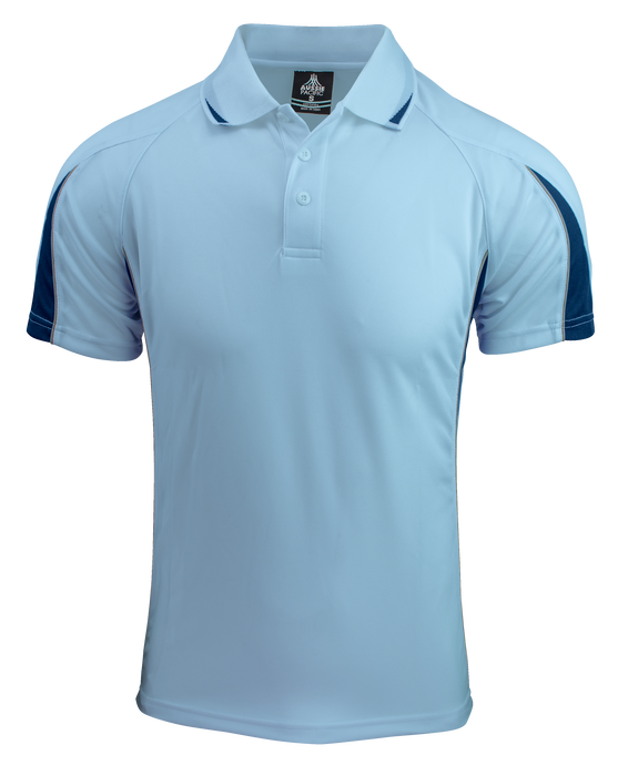 EUREKA MENS POLOS - SKY/NAVY