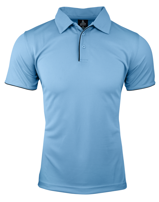 YARRA MENS POLOS - SKY/NAVY