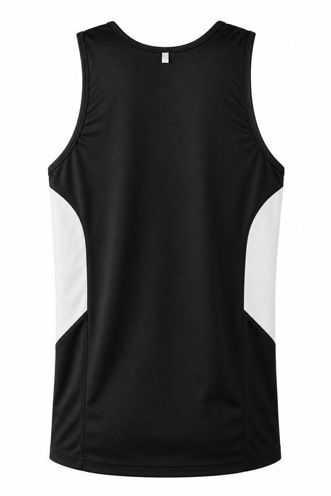 TASMAN MENS SINGLETS - BLACK/WHITE