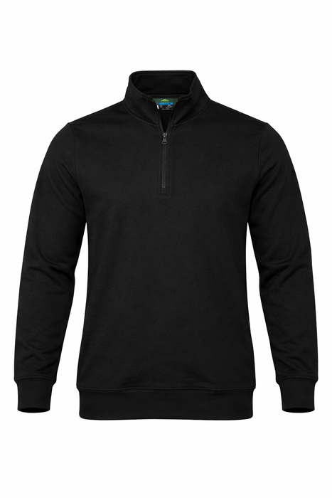 MAWSON MENS 1/4 ZIP SWEATER - BLACK