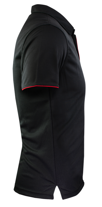YARRA MENS POLOS - BLACK/RED