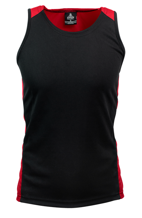 PREMIER MENS SINGLETS - BLACK/RED