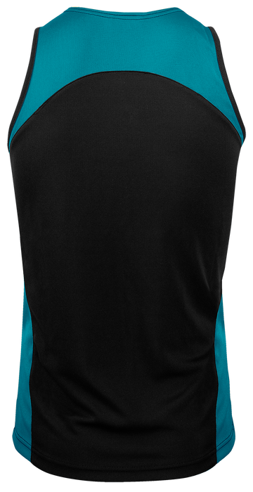 PREMIER MENS SINGLETS - BLACK/TEAL