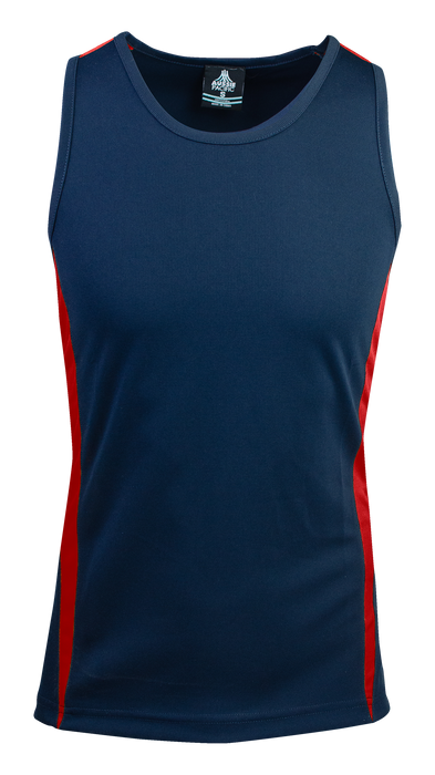 EUREKA MENS SINGLETS - NAVY/RED