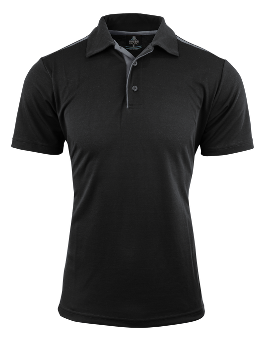 PATERSON MENS POLOS - BLACK/ASHE