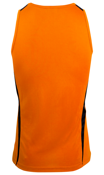 EUREKA MENS SINGLETS - ORANGE/NAVY