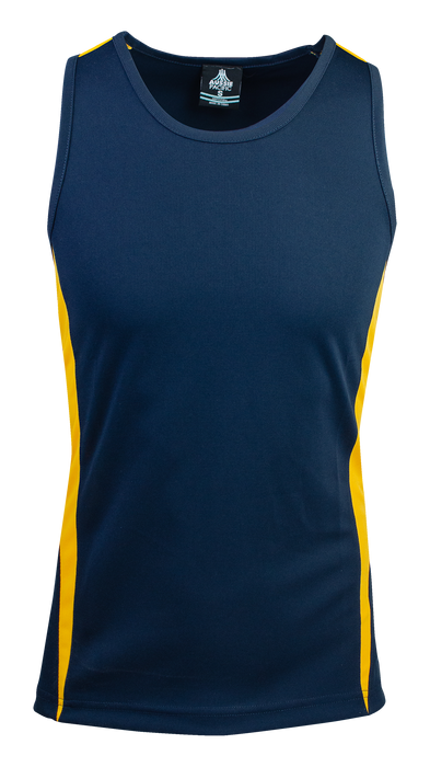 EUREKA MENS SINGLETS - NAVY/GOLD