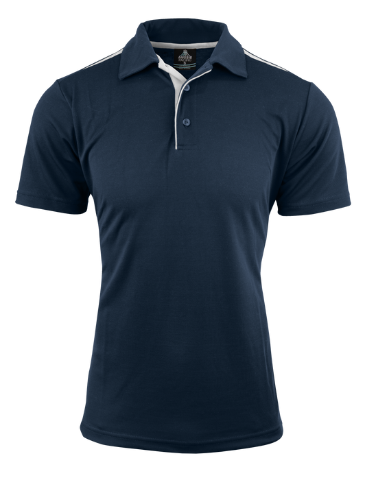 PATERSON MENS POLOS - NAVY/WHITE