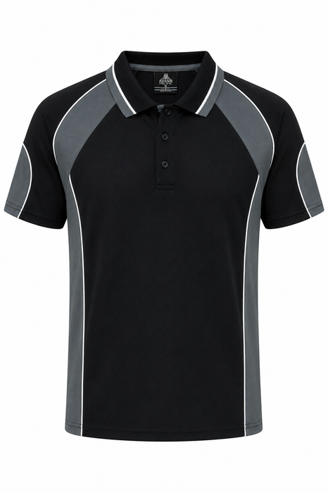 MURRAY MENS POLOS - BLACK/ASHE